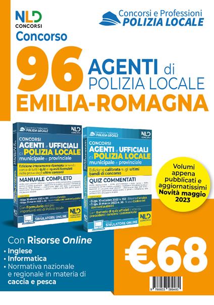 Concorso 96 Agenti Emilia Romagna. Manuale per i concorsi completo di tutte le materie + quiz commentati - copertina