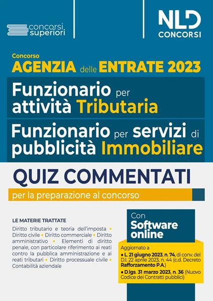 Concorso Agenzia delle entrate. Quiz commentati per tutti i profili (tributario e immobiliare) - copertina
