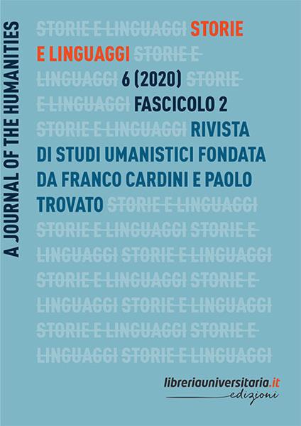 Storie e linguaggi. Rivista di studi umanistici (2020). Vol. 2 - copertina