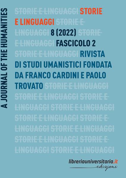 Storie e linguaggi. Rivista di studi umanistici (2022). Vol. 2 - copertina