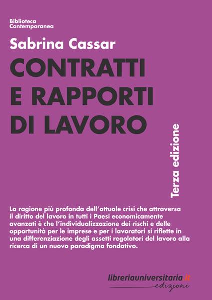 Contratti e rapporti di lavoro - Sabrina Cassar - copertina
