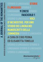 Storie e linguaggi. Rivista di studi umanistici (2023). Vol. 1: Voci d'inchiostro. Per uno studio dei limina nei manoscritti della Commedia