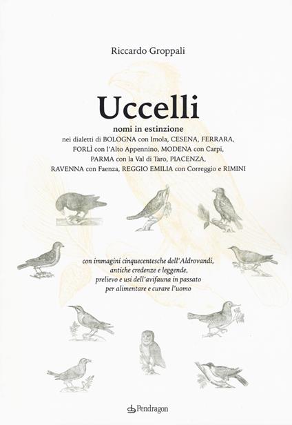 Uccelli. Nomi in estinzione nei dialetti di Bologna con Imola, Cesena, Ferrara, Forlì con l'Alto Appennino, Modena con Carpi, Parma con la Val di Taro, Piacenza, Ravenna con Faenza, Reggio Emilia con Correggio e Rimini - Riccardo Groppali - copertina