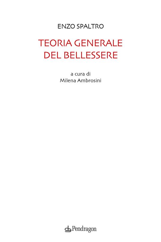 Teoria generale del bellessere - Enzo Spaltro - copertina