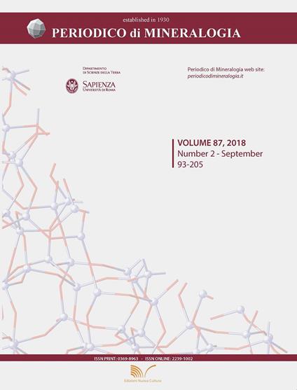 Periodico di mineralogia. Vol. 87\2 - Ballirano Paolo - copertina