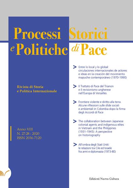 Processi storici e politiche di pace (2020). Vol. 27-28 - copertina