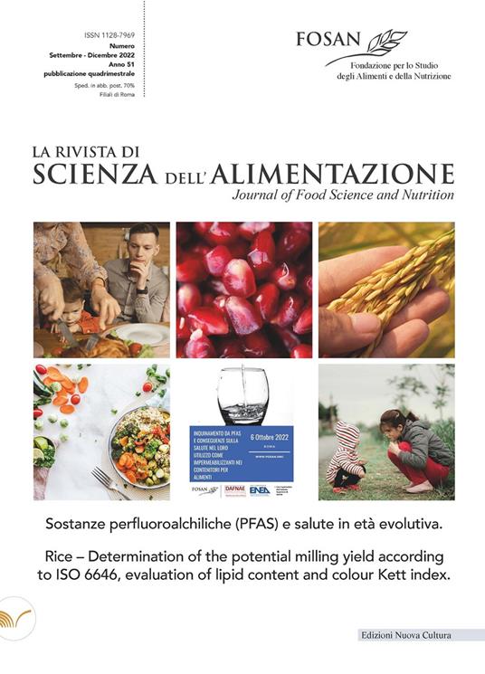 La rivista di scienza dell'alimentazione (2022). Vol. 3 - copertina