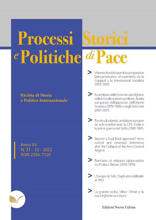 Processi storici e politiche di pace (2022). Vol. 31-32 - copertina