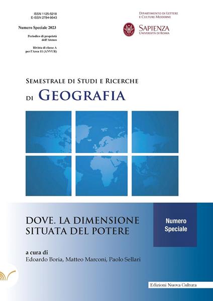 Dove. La dimensione situata del potere. Semestrale di Studi e Ricerche di Geografia - copertina