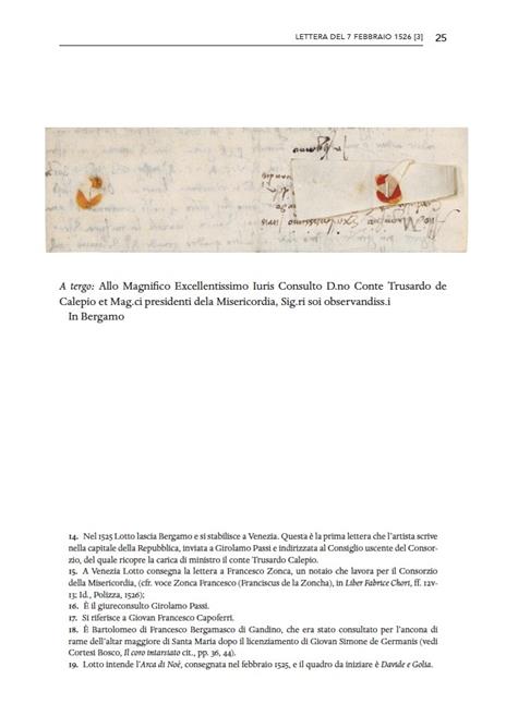 Lorenzo Lotto. Lettere. Corrispondenze per il coro intarsiato - 5