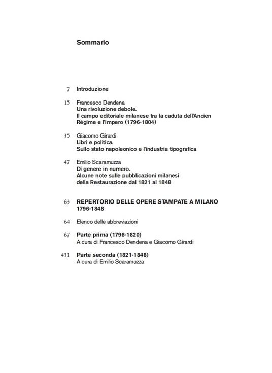 Tra Rivoluzione e Risorgimento. Repertorio delle opere stampate a Milano (1796-1848) - 2