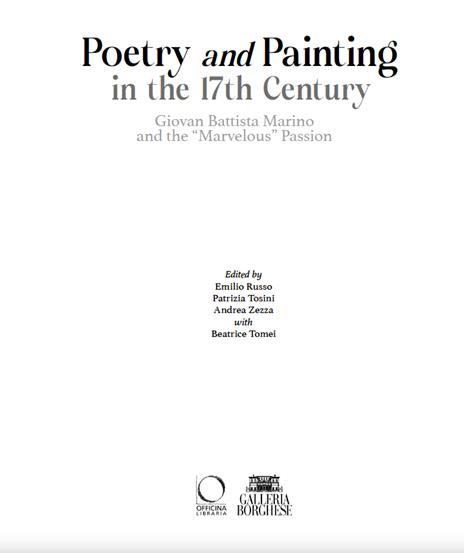 Poetry and painting in the 17th century. Giovan Battista Marino and the «marvelous» passion. Ediz. illustrata - 2