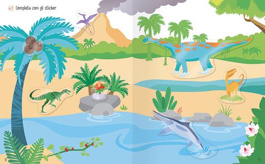 Dinosauri. Attacca scrivi cancella. Con adesivi. Ediz. a colori. Con pennarello cancellabile - Roberta Fanti - 3