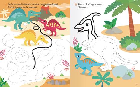 Dinosauri. Attacca scrivi cancella. Con adesivi. Ediz. a colori. Con pennarello cancellabile - Roberta Fanti - 4