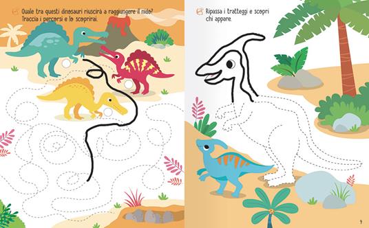 Dinosauri. Attacca scrivi cancella. Con adesivi. Ediz. a colori. Con pennarello cancellabile - Roberta Fanti - 4