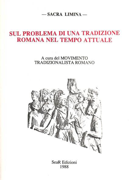 Sul problema di una tradizione romana nel tempo attuale - copertina