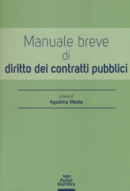 Manuale breve di diritto dei contratti pubblici - copertina