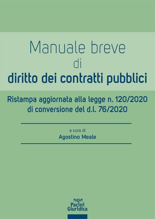 Manuale breve di diritto dei contratti pubblici - copertina