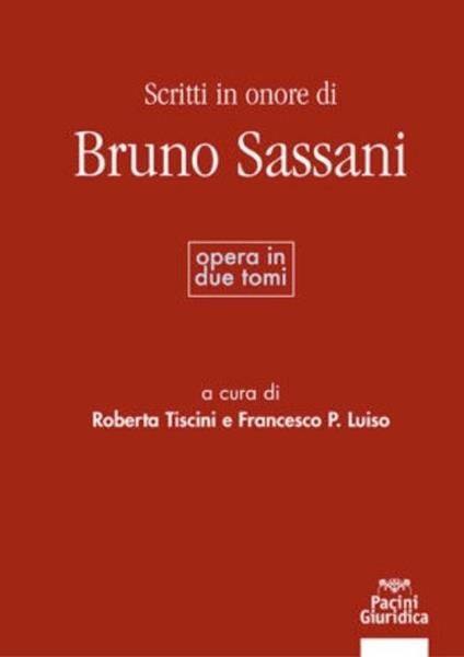 Scritti in onore di Bruno Sassani - copertina