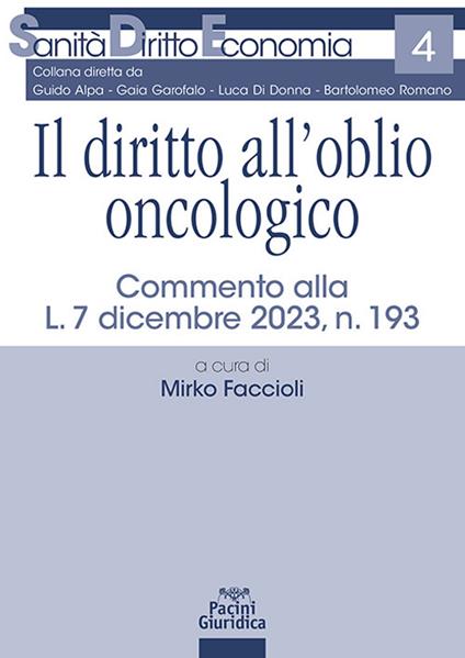 Il diritto all’oblio oncologico. Commento alla L. 7 dicembre 2023, n. 193 - copertina