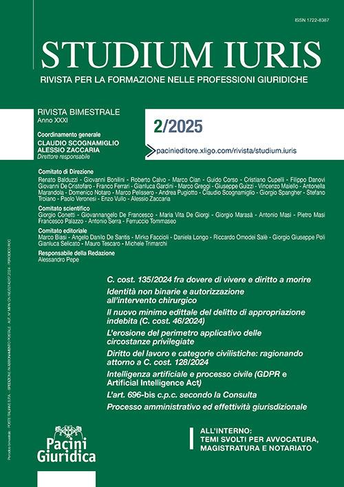Studium iuris. Rivista per la formazione delle professioni giuridiche (2025). Vol. 2 - copertina