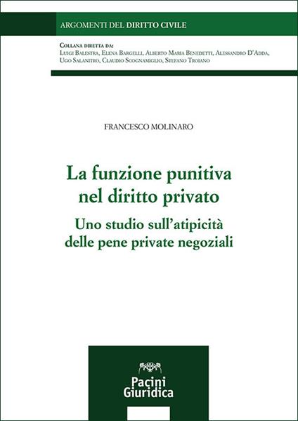 La funzione punitiva nel diritto privato. Uno studio sull'atipicità delle pene private negoziali - Francesco Molinaro - copertina