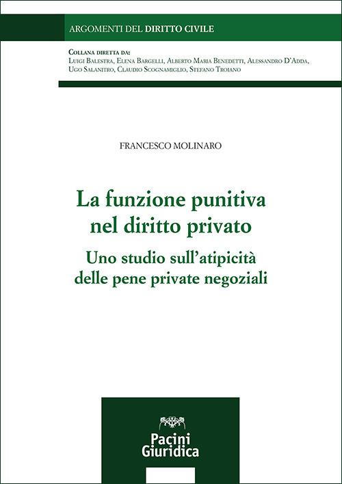 La funzione punitiva nel diritto privato. Uno studio sull'atipicità delle pene private negoziali - Francesco Molinaro - copertina