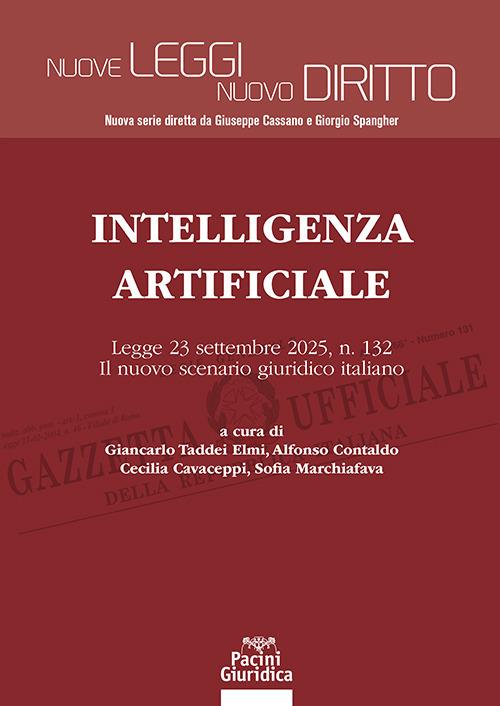 Intelligenza Artificiale. Legge 23 settembre 2025, n. 132. Il nuovo scenario giuridico italiano - copertina
