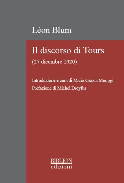 Il discorso di Tours. (27 dicembre 1920) - Léon Blum - copertina