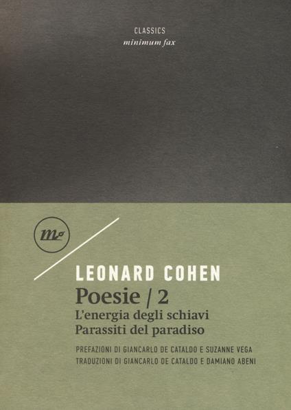 Poesie: Parassiti della terra-Energia degli schiavi. Testo inglese a fronte. Vol. 2 - Leonard Cohen - copertina