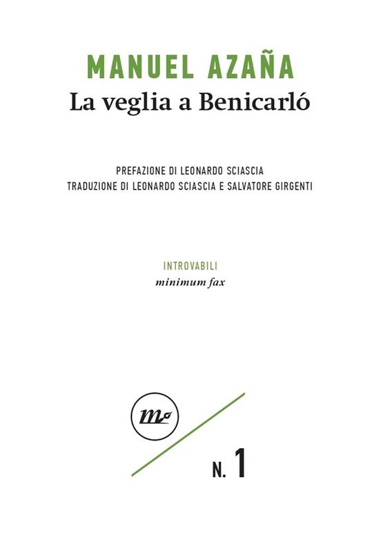 La veglia a Benicarló - Manuel Azaña - copertina