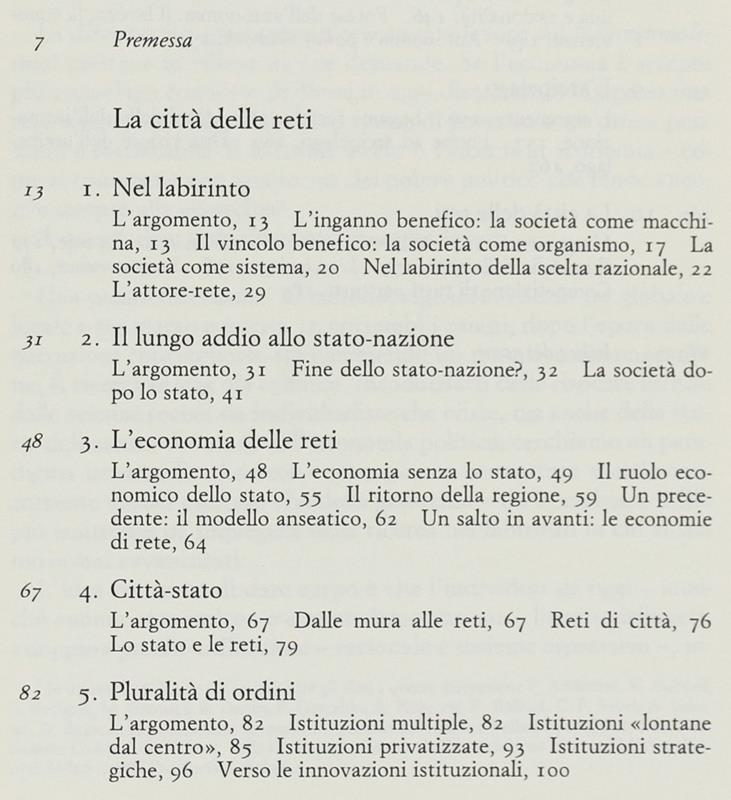 La città delle reti. Forme di governo nel postfordismo