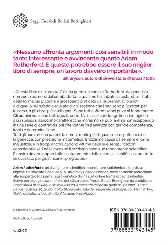 Cosa rispondere a un razzista. Storia, scienza, razza e realtà - Adam Rutherford - 2