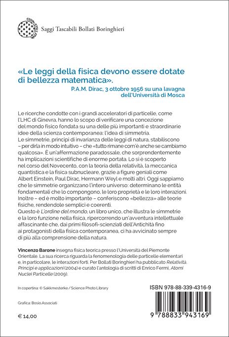 L'ordine del mondo. Le simmetrie in fisica da Aristotele a Higgs - Vincenzo Barone - 2