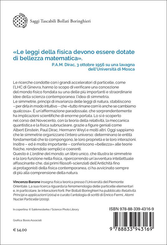 L'ordine del mondo. Le simmetrie in fisica da Aristotele a Higgs - Vincenzo Barone - 2