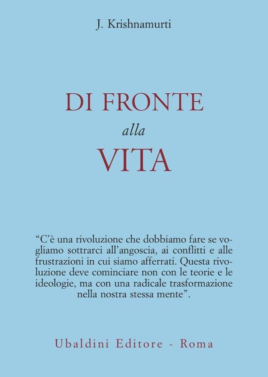 Di fronte alla vita - Jiddu Krishnamurti - copertina