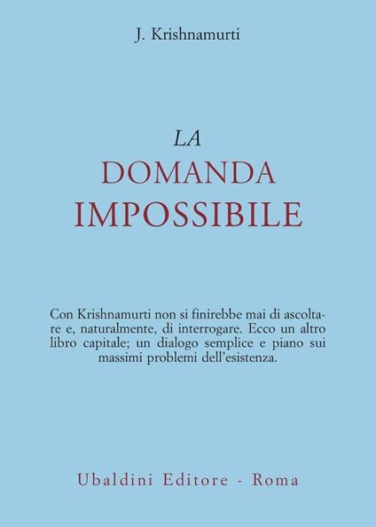 La domanda impossibile - Jiddu Krishnamurti - copertina