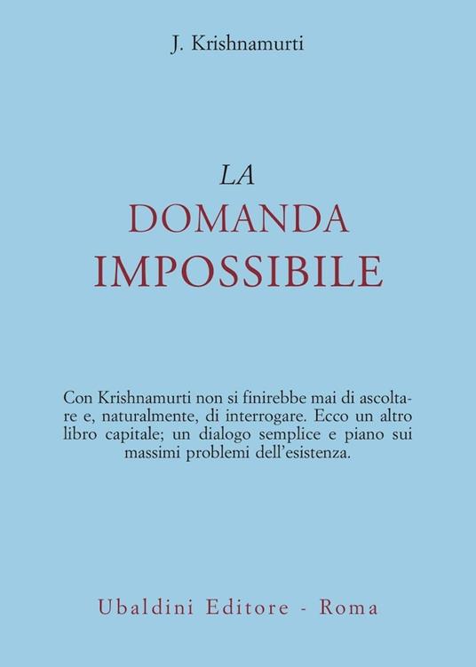 La domanda impossibile - Jiddu Krishnamurti - copertina