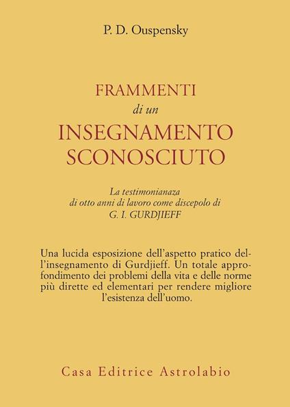 Frammenti di un insegnamento sconosciuto - Petr D. Uspenskij - copertina