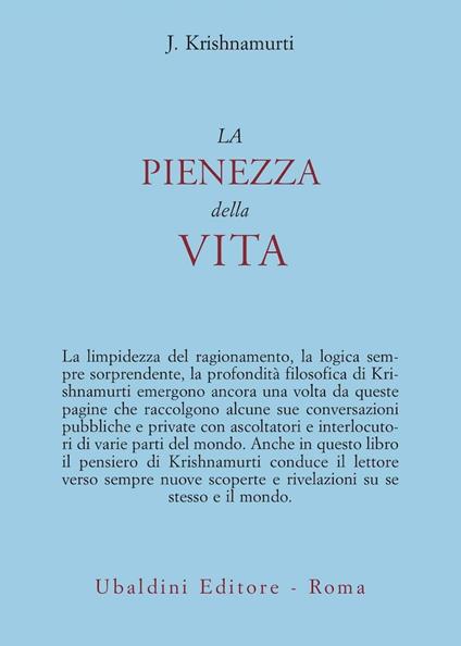 La pienezza della vita - Jiddu Krishnamurti - copertina