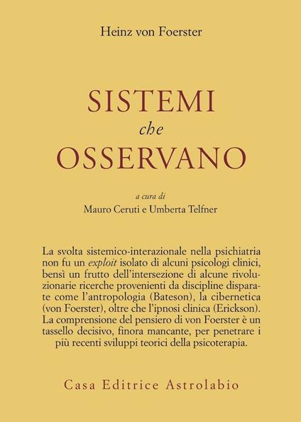 Sistemi che osservano - Heinz von Foerster - copertina
