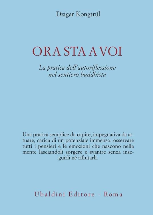 Ora sta a voi. La pratica dell'autoriflessione nel sentiero buddhista - Dzigar Kongtrül - copertina