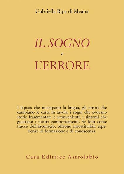 Il sogno e l'errore - Gabriella Ripa di Meana - copertina