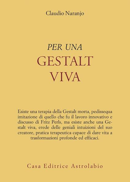 Per una gestalt viva - Claudio Naranjo - copertina