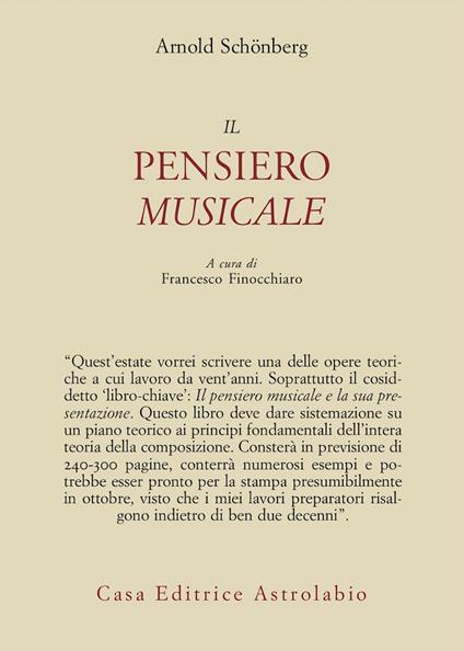 Il pensiero musicale. Testo tedesco a fronte - Arnold Schönberg - copertina