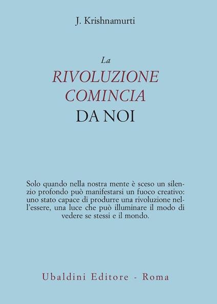 La rivoluzione comincia da noi - Jiddu Krishnamurti - copertina