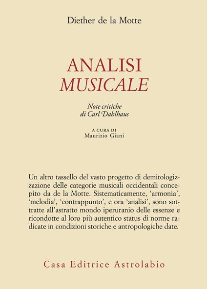Analisi musicale - Diether de La Motte - copertina