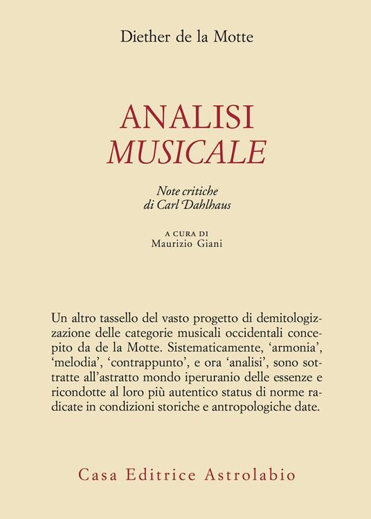 Analisi musicale - Diether de La Motte - copertina
