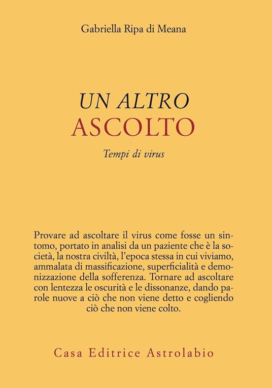 Un altro ascolto. Tempi di virus - Gabriella Ripa di Meana - copertina