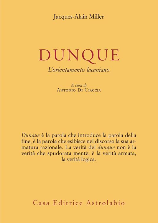 Dunque - Jacques-Alain Miller - copertina